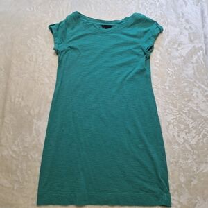 Banana Rebublic Teal T shirt dress Sz M 100% Cotton Elevated Basic Minimalist